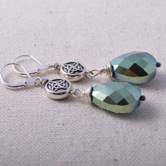 Silver Celtic Knot Earrings - Picture 3 of 5